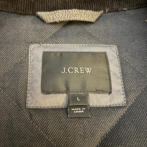 J Crew Mens L Mercantile Walker Quilted Barn Jacket Dark Gray Full Zip EXCELLANT - Picture 5 of 12